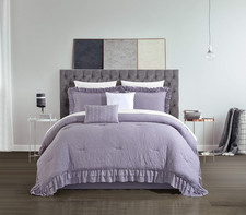 Kensley 5-Piece King Comforter Set with Decorative Pillows, Lavender