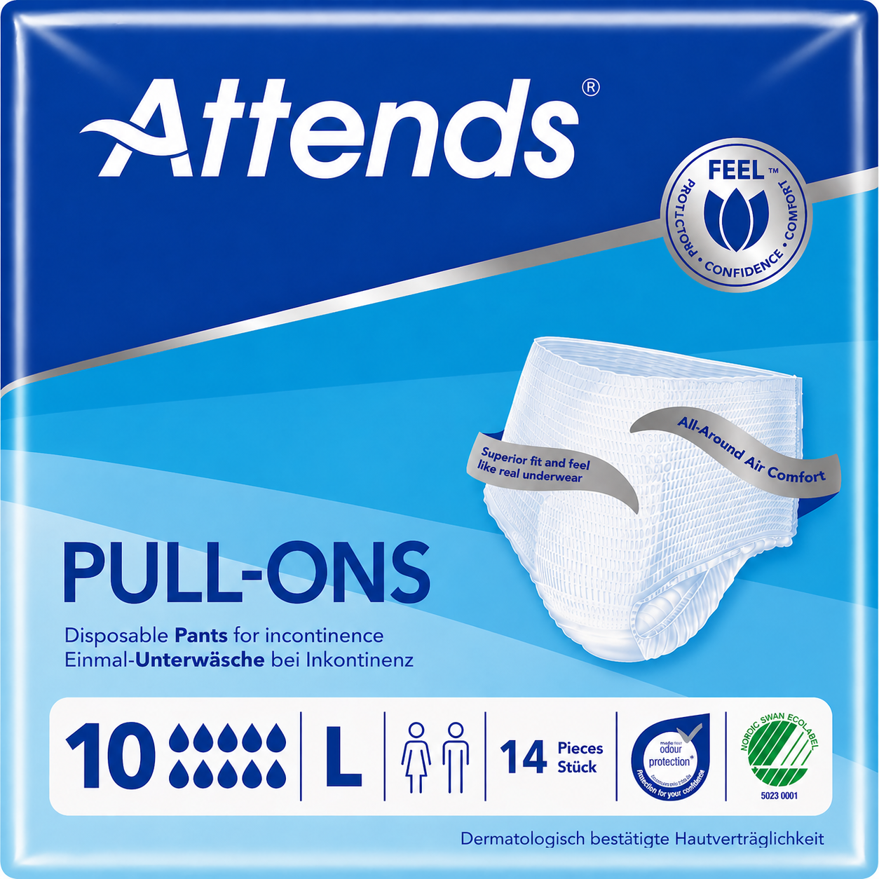 14 x Attends Pull Ons 10 | Large | Adult Incontinence Pants | 1 Pack of 14