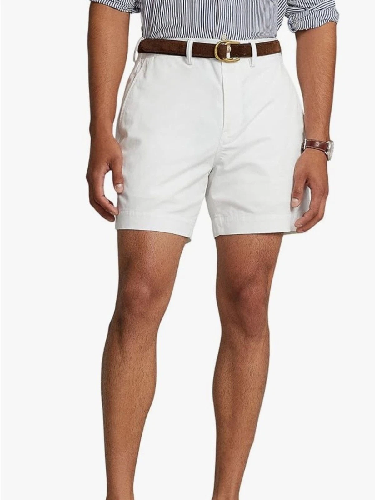 Ralph Lauren White Flat-Front Cotton Chino Shorts size 38