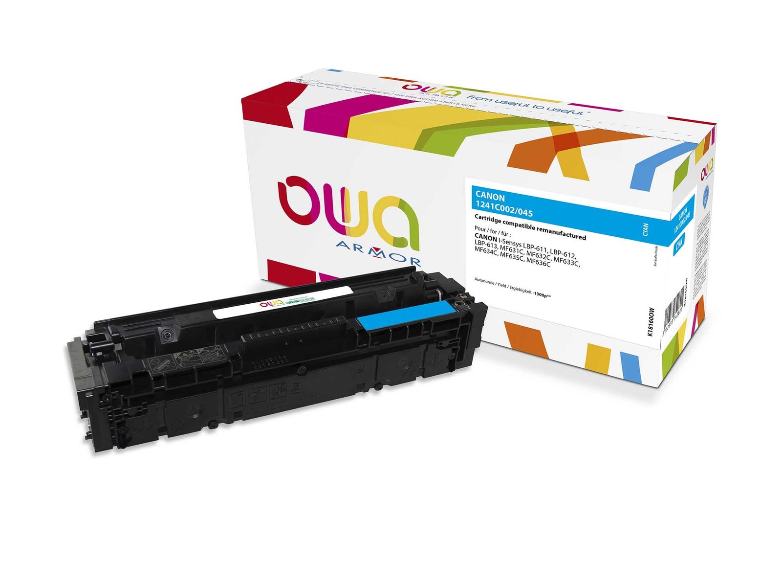 Toner cyan Armor K18160OW compatible Canon 045 pour imprimante laser de bureau