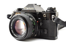 Exc 5 Canon AE-1 Program SLR 35mm Filim Camera Black NFD 50mm F1.4 JAPAN 8227