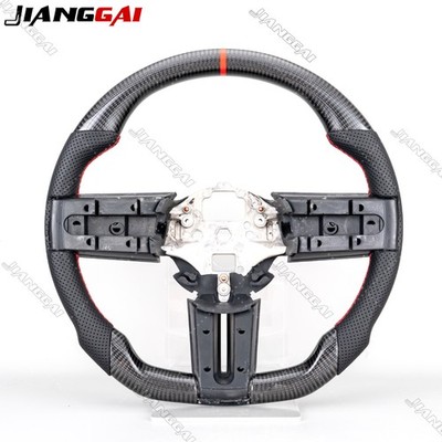 Real Carbon Fiber Flat Sport Steering Wheel Fit Ford Mustang GT 2004-2009 Red