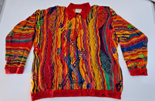 RARE Vintage 90s COOGI Australia 3D Knit Polo Sweater - XL - MINT Condition