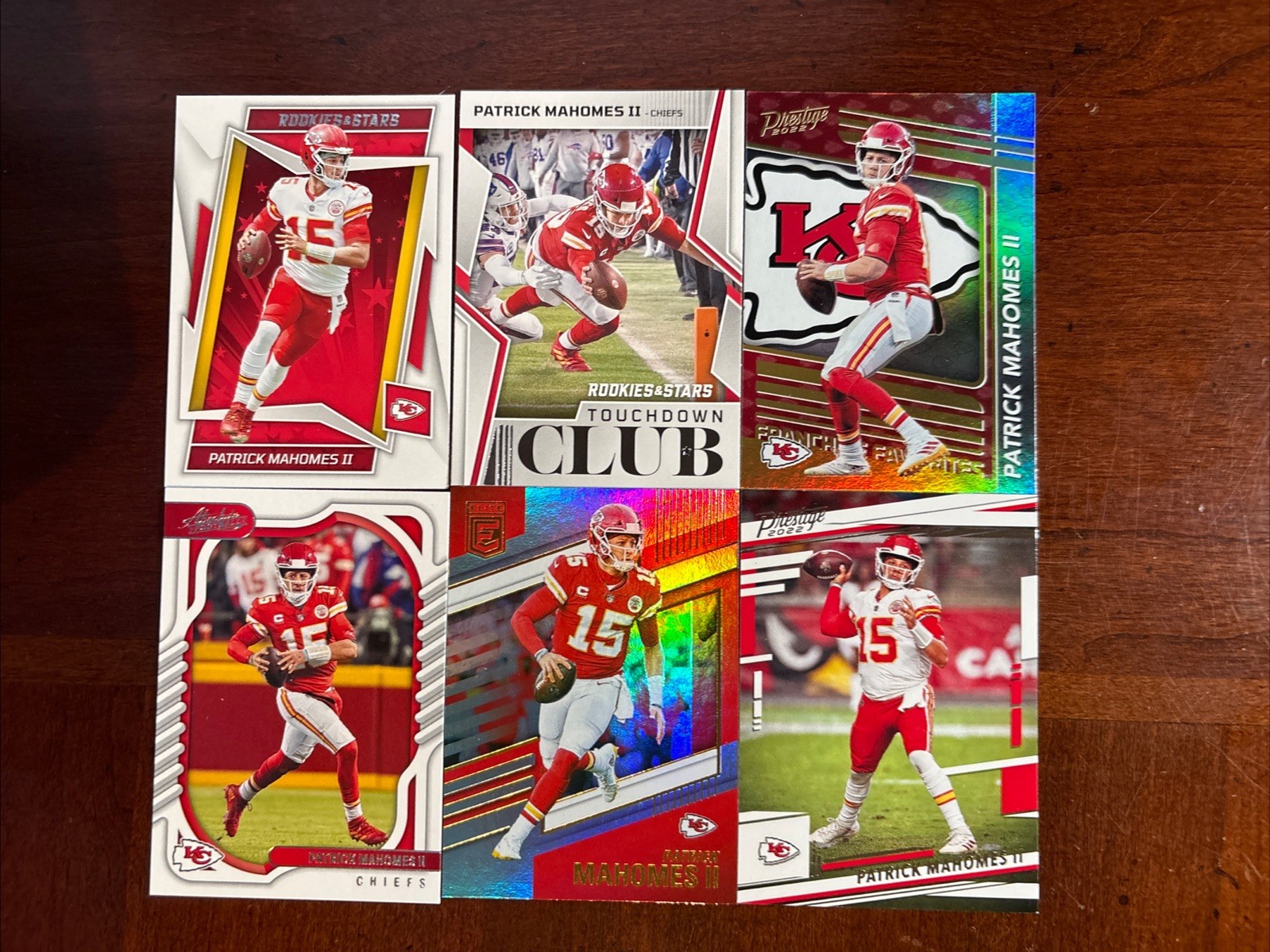 Panini Football Patrick Mahomes II 6 Card Lot Kansas City Chiefs