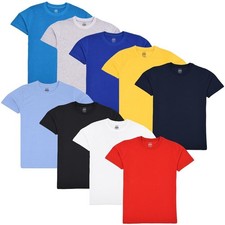 Boys Girls Pack Of 3 PE School T Shirts Plain Summer Soft Feel Tank Top Tees