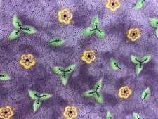 1 Yard Purple With Yellow Pink Flowers 44 Wide 100 Cotton
