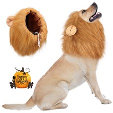 Vivifying Lion Mane for Dog, Adjustable Halloween Costume Medium, Brown