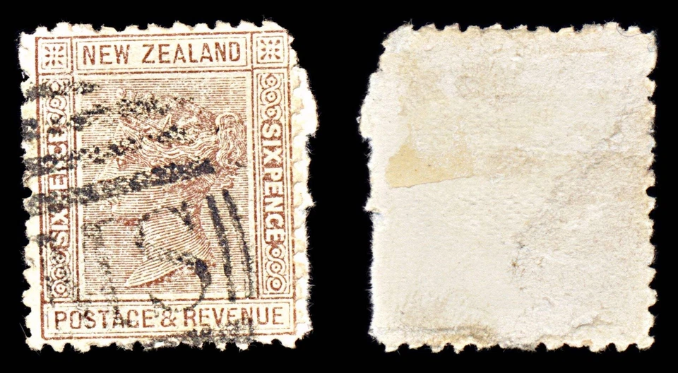 6852 New Zealand SG201a 6D Brown. Die 2. P12x11½ 1892. Used. C£150 — 第 2/4 张图片