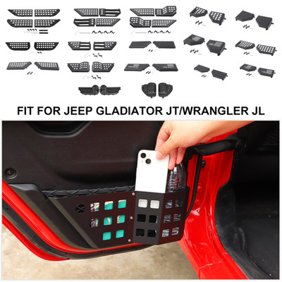 ??Front /Rear Door Pocket Door Storage Box Kit for 2018-2024 Jeep Wrangler JL JT