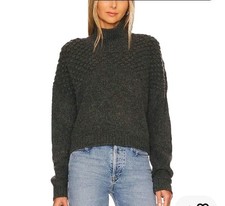 Free People Women's Bradley Charcoal Heather Knitted Pullover Sweater Size Large