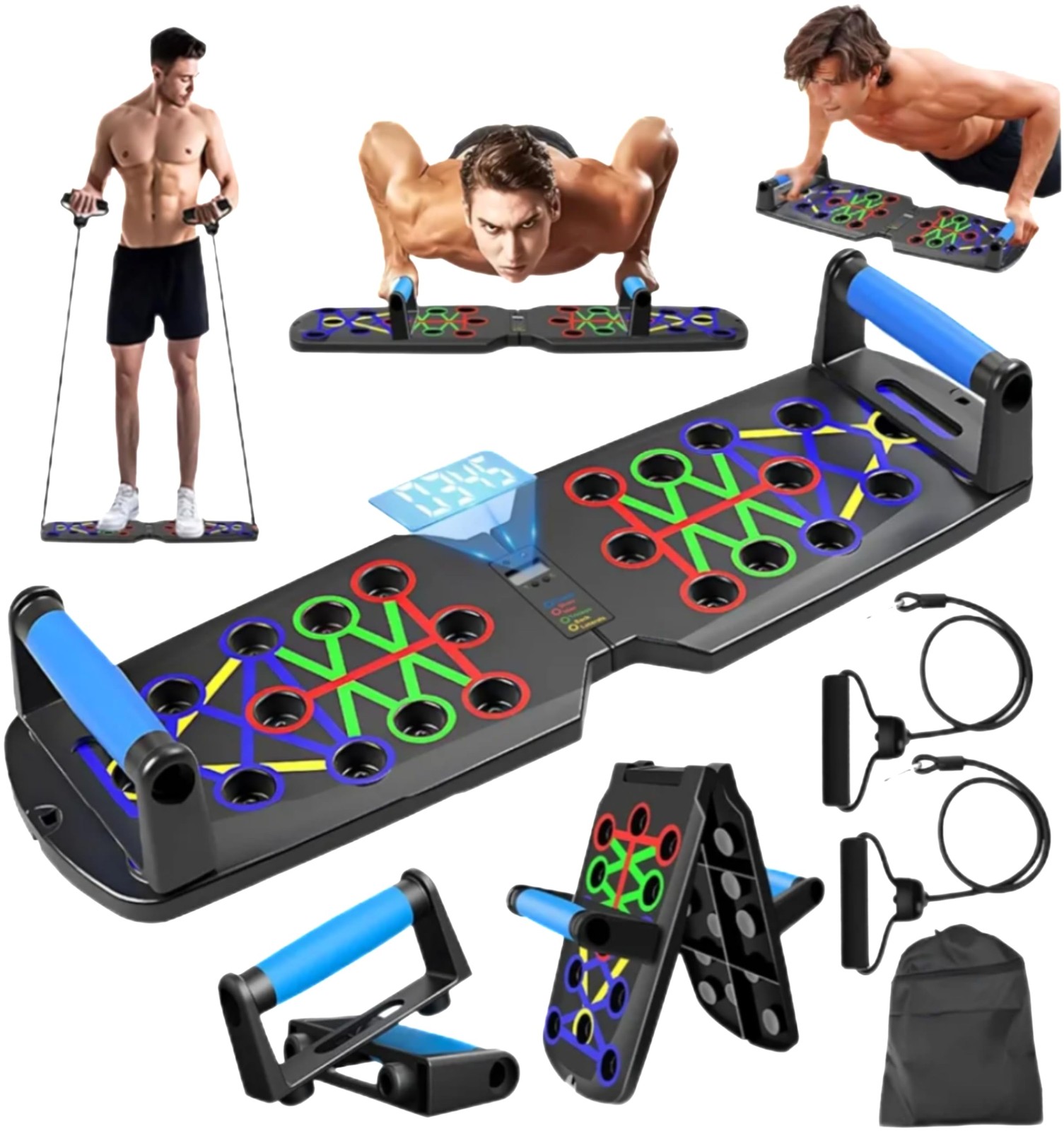 Tabla push up digital plegable 24 en 1 equipo de entrenamiento en el hogar para hombres y mujeres