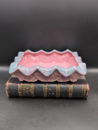 Vintage McCoy Pink and Blue Tulip Leaf Planter USA Art Pottery