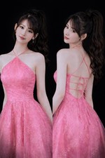 Vtg 80s Pink Princess Glitter Barbie Stars Celestial Ball Gown Prom Dress Sz 3