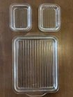 Set of 3 Pyrex Refrigerator Dish COVERS ONLY 501 503 Glass Lids Vintage