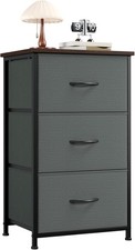 Charcoal Grey, Storage Organizer Chest of Drawers with Removable Fabric Bin