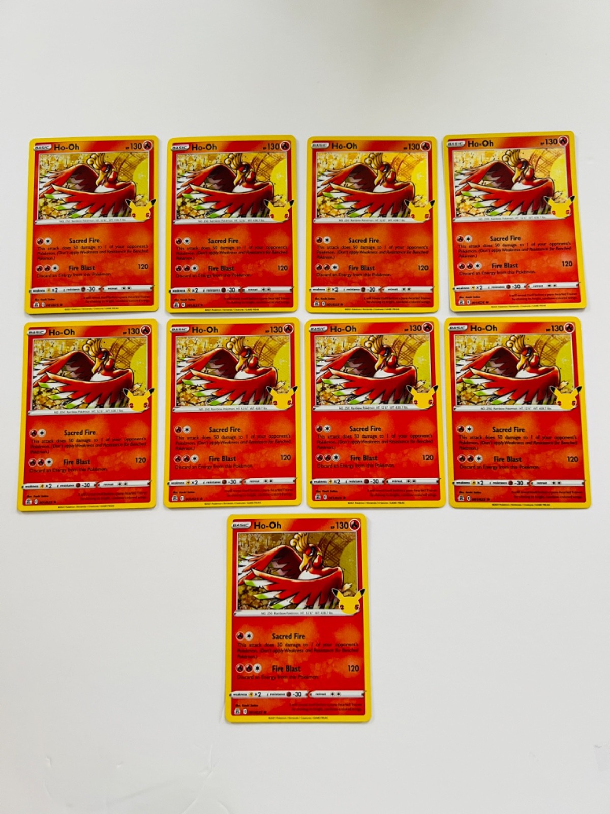Pokemon TCG Ho-Oh Holo Rare Card 001/025 - Set Of 9 - EXCELLENT CONDITION!!