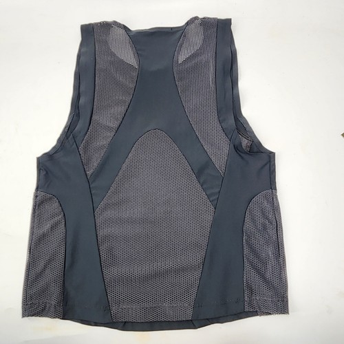 Oysho Activewear Mesh Panel Muscle Tank Top Womens S Gray Running Athletic Gym - Picture 3 of 7