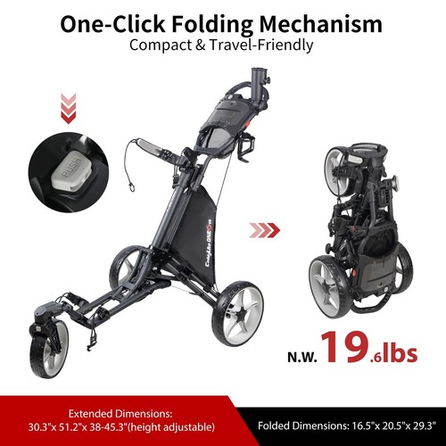 Caddytek CaddyLite One Swivel Version 8 Golf Push Cart Version 8 – 3-Wheel, 3... - Picture 7 of 7