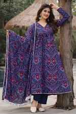 Women's Anarkali Kurta and Pant with Dupatta Set Wedding Wear