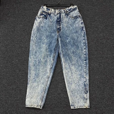 Vintage Sasson Acid Wash High Rise Tapered Ankle Zip Jeans 34/20W Made in USA - Image 1 of 4