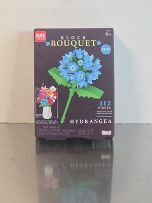 Block Tech Block Bouquet HYDRANGEA Flower Building Block Set 112 Pieces