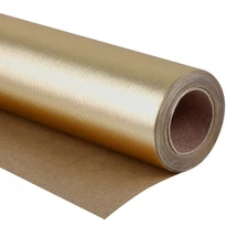 30 Inch Gold Wrapping Paper Roll - Jumbo Roll Basic Texture Matte Gold for Bi...