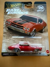 Hot Wheels 1970 Chevrolet Chevelle SS454 Red Fast Furious HNW46-956 P 1/64