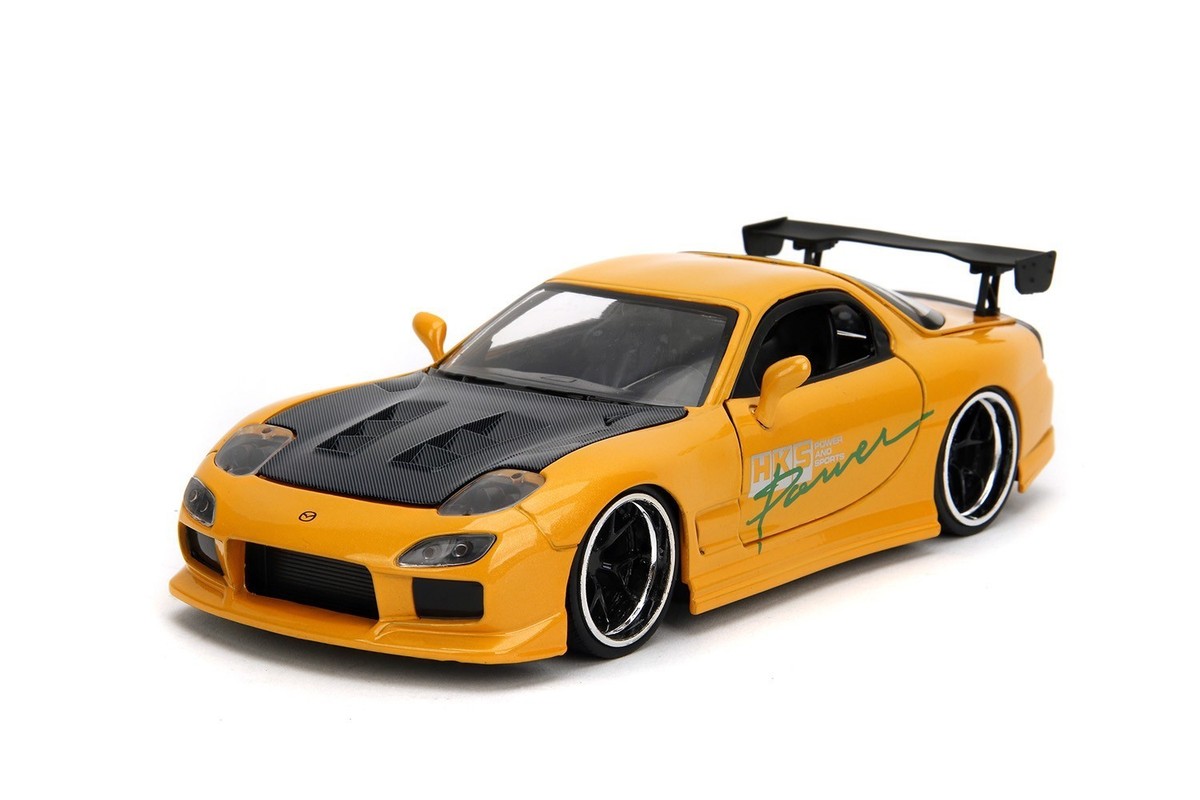 Jada 1:24 JDM 1993 Mazda RX-7 HKS Yellow Diecast Model Car 35957