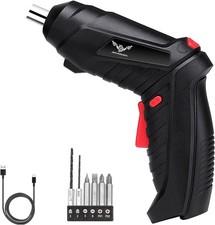 8 in 1 Electric Screwdriver, 3.6V Cordless Drill 8 1, Black, Red, Silver