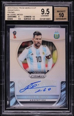 2018 Panini Prizm World Cup Signatures Lionel Messi #S-LM Auto Silver/25 BGS 9.5