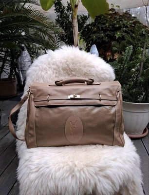 Yves Saint Laurent Reisetasche Vintage 80er Beige Leder Top Zustand Original