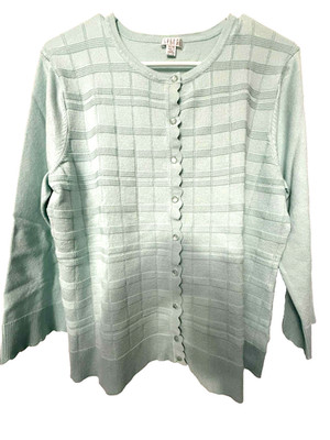 Tea Green Spense Ladies Button Up Sweater Soft, Neat Look , NWT, size XLT