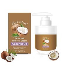 Facial Hair Removal Cream Coconut Oil Based Gentle Body Hair Remover 100g US
