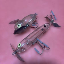 Heddon Topwater Lure Set Clear Unused Crazy Crawler Deadly Spook Double Hooks
