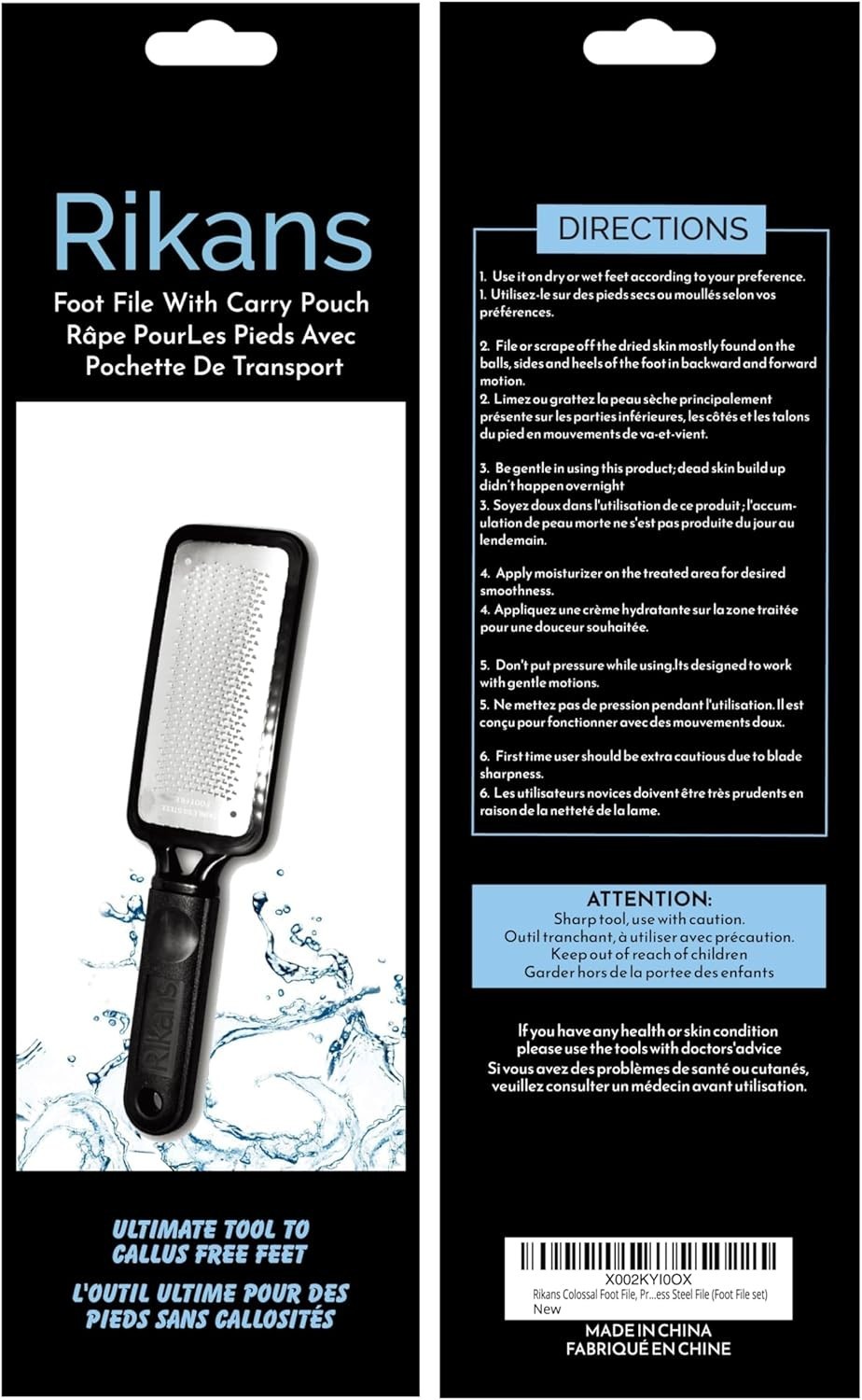 Foot File Stainless Steel Coarse Pedicure Tool Callus Remover for Hard Skin