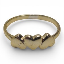 925 Sterling Silver Triple Heart Ring Size 7.75 1.71g Stackable Everyday