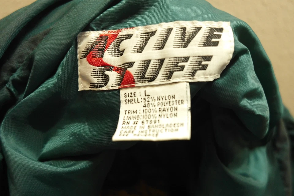 Chaqueta cortavientos ligera vintage Active Stuff años 80/90 cremallera completa talla grande Foto 2 de 4