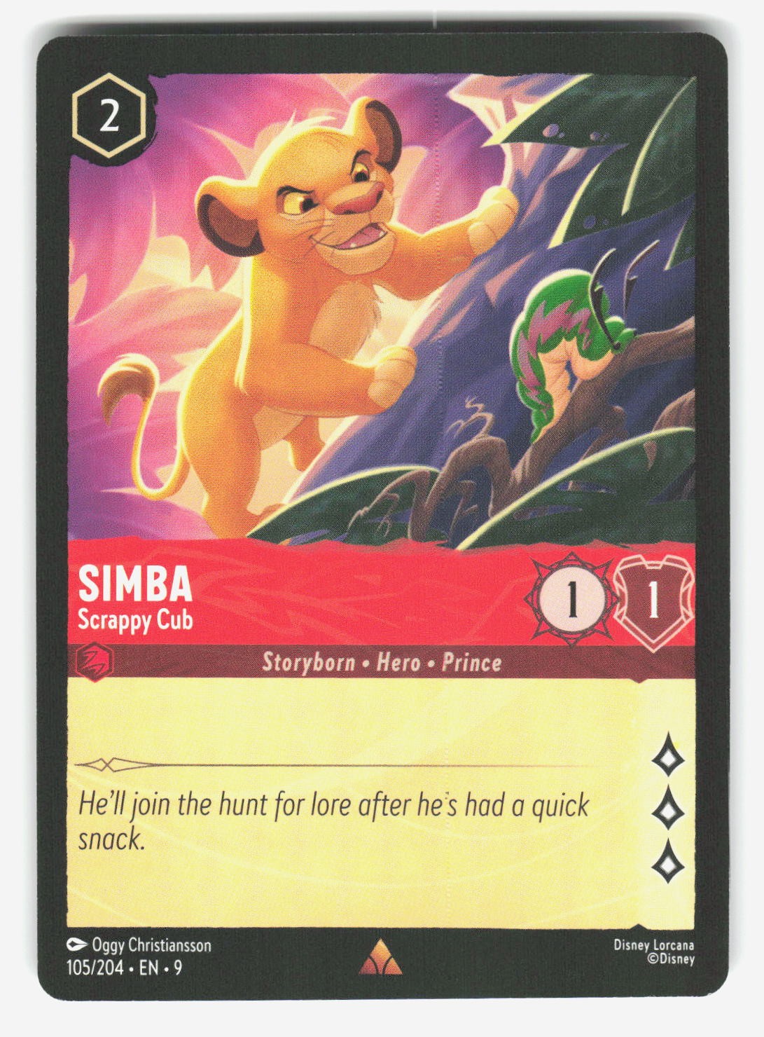 Simba - Scrappy Cub 105/204 Rare Fabled Lorcana