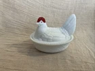 Vintage Westmoreland White Milk Glass Hen On Nest 5.25IN