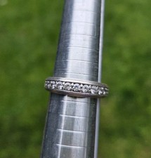 Vintage Sterling Silver Ring Eternity Band 925 Cubic Zerconia Size 9