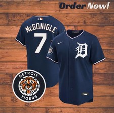 Kevin McGonigle #7 Tigers Navy 100% Stitched Jersey ALL SIZES