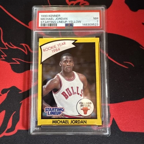 1990 kenner starting lineup michael jordan card Rookie Year PSA 7