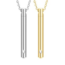 2 Pcs Urn Necklace for Ashes Set of 2 Cremation Jewelry Ash Necklace for Men Wom