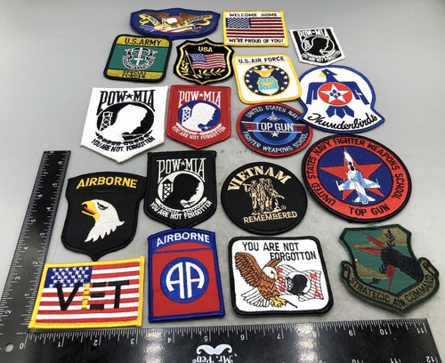 Lot of 18 Vintage Americana Retro Patriotic Morale Patches Veterans Military USA - Picture 2 of 3
