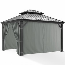 Outdoor Pergola Curtains Grey 10x12x7 Ft 4 Panels
