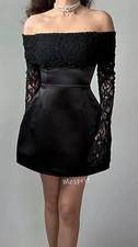 Custom Charmeuse Lace Off-the-shoulder A-line Short Dresses Bespoke Occasion 