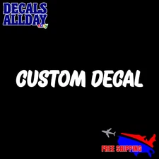 Personalized Custom Decals, One Line Word or Phrase 6" to 11" Length