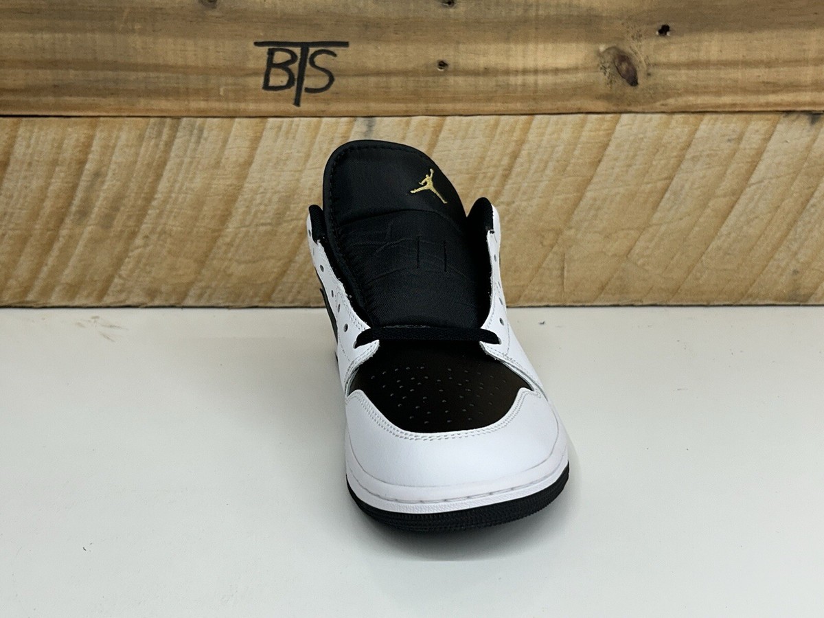 Nike Air Jordan 1 Low “Metallic Gold Swoosh” Black White (553558