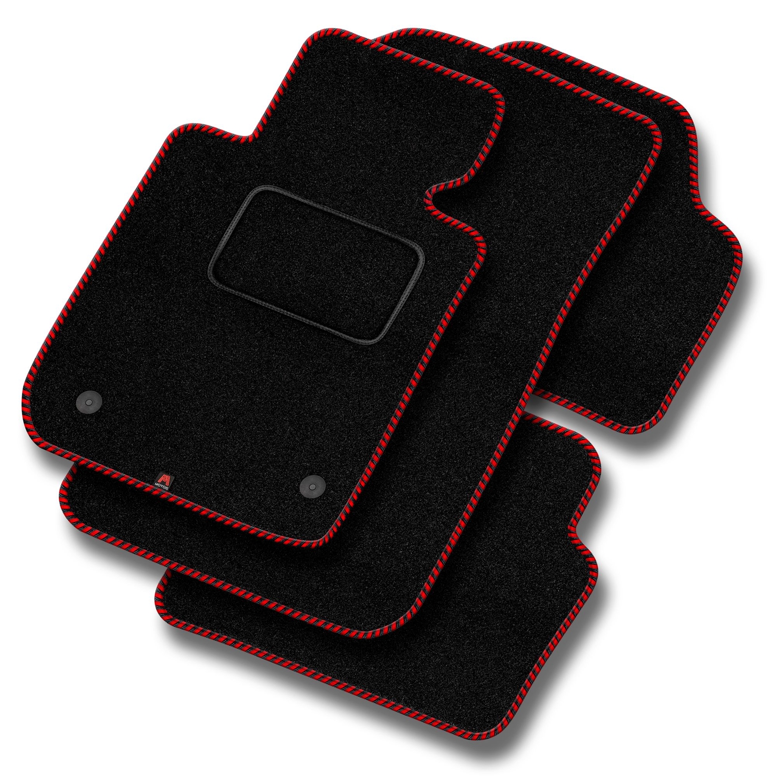 JE01-1 Set Tappetini Velluto STREAK Rosso per Jeep Renegade dal 2014 20 cm di di
