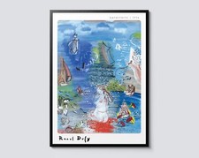 Raoul Dufy Fauvist Portrait, Amphitrite Print, Watercolour Woman and Sea Wall